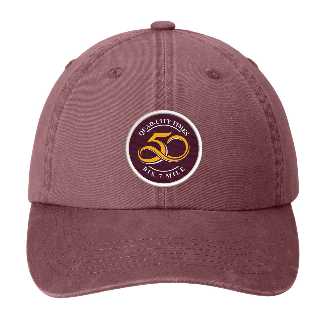 50th Baseball Cap - maroon